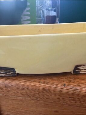 Mccoy Yellow Ceramic Planter with Rustic Feet